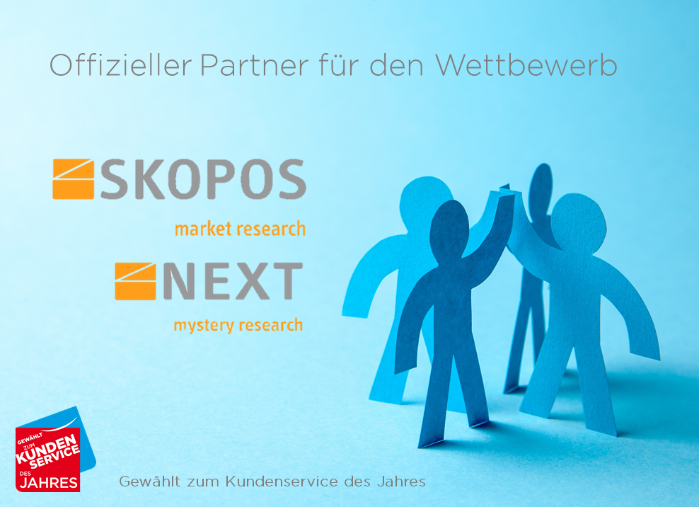 Certified independence: SKOPOS NEXT will implement the tests of Gewählt zum Kundenservice des Jahres